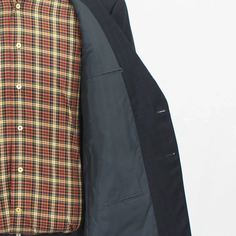 Armani Collezioni 44R Gray Blazer Sport Coat Jacket 2-Button Check T914